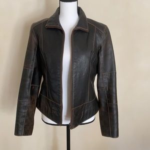 Ladie’s Weathered Leather Jacket